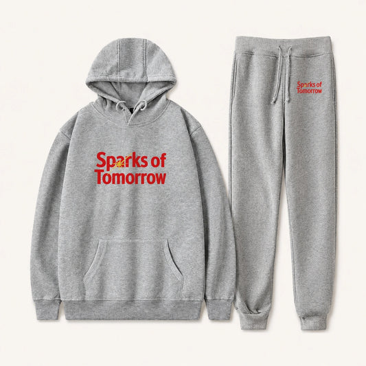 Sparks of Tomorrow Gray Hoodie and Joggers Set