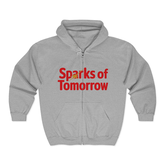 Sparks of Tomorrow Logo Gray Zipper Hoodie
