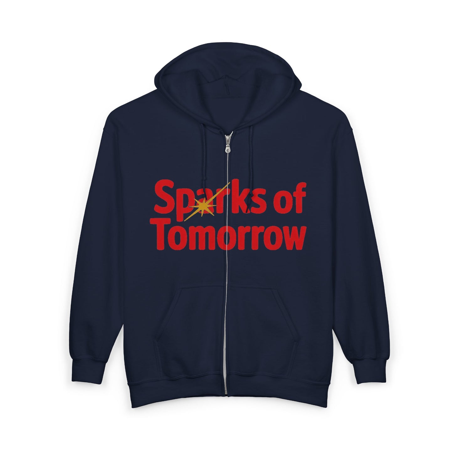 Sparks of Tomorrow Logo Navy Blue Zipper Hoodie