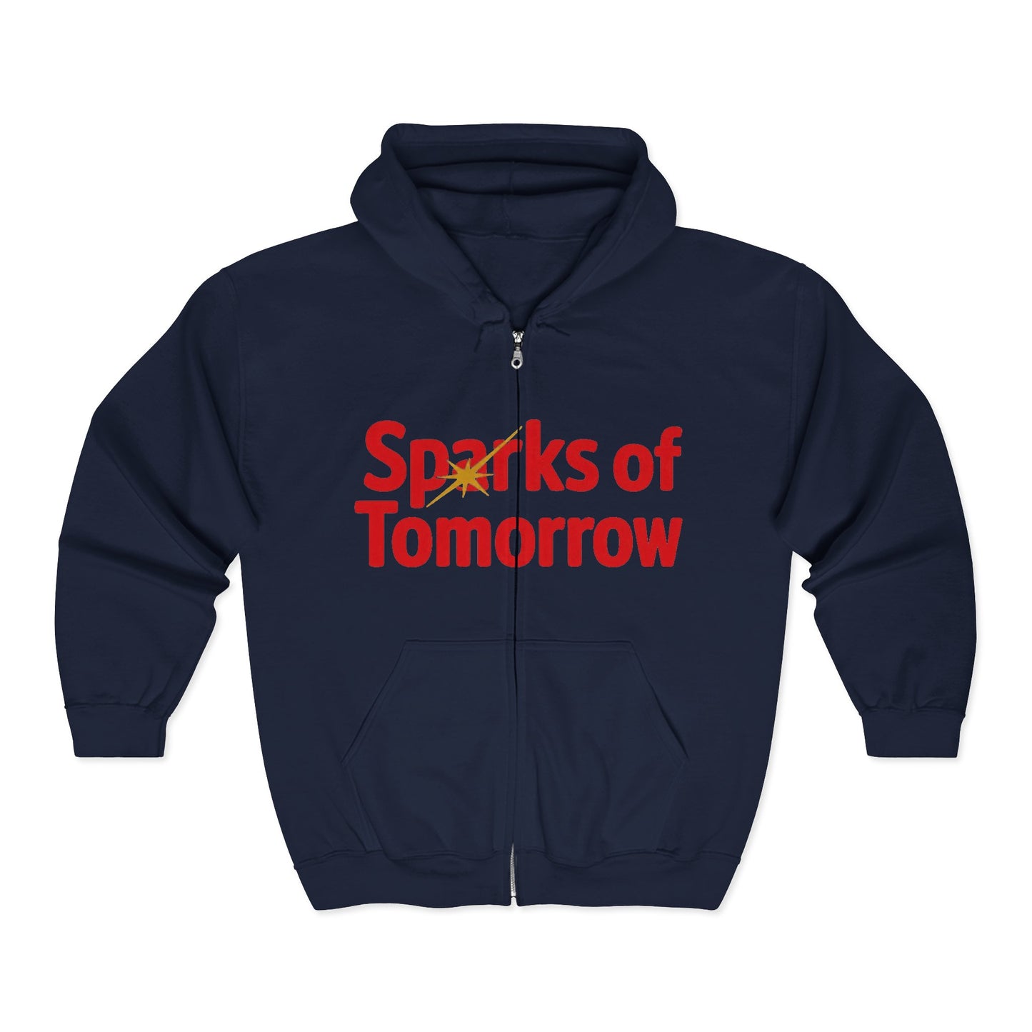 Sparks of Tomorrow Logo Navy Blue Zipper Hoodie