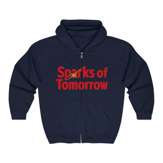 Sparks of Tomorrow Logo Navy Blue Zipper Hoodie