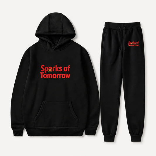 Sparks of Tomorrow Black Hoodie and Joggers Set