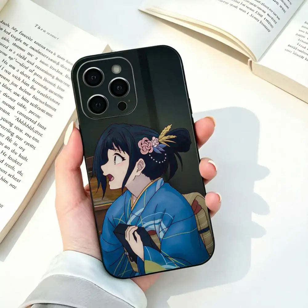 Sparks of Tomorrow Anime Inako Momokawa Blue Kimono iPhone Case