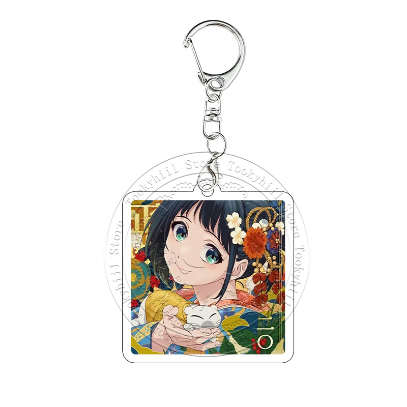 Sparks of Tomorrow Inako Momokawa Floral Cat Keychain