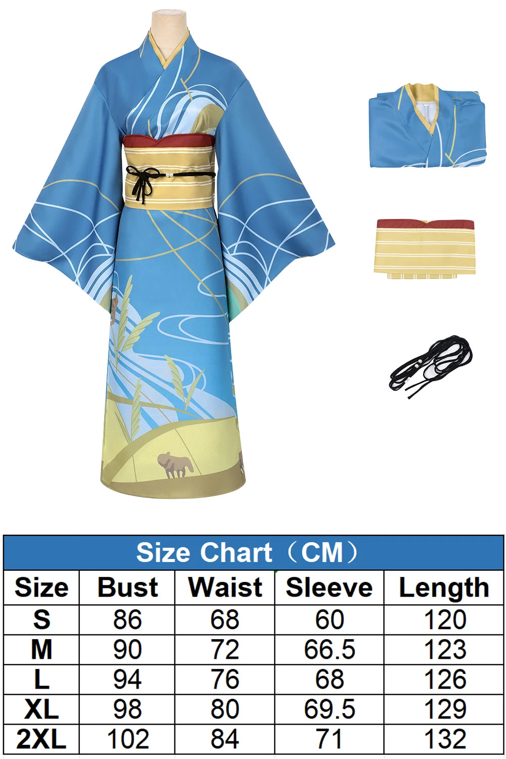 Sparks of Tomorrow Inako Momokawa Blue Kimono Costume