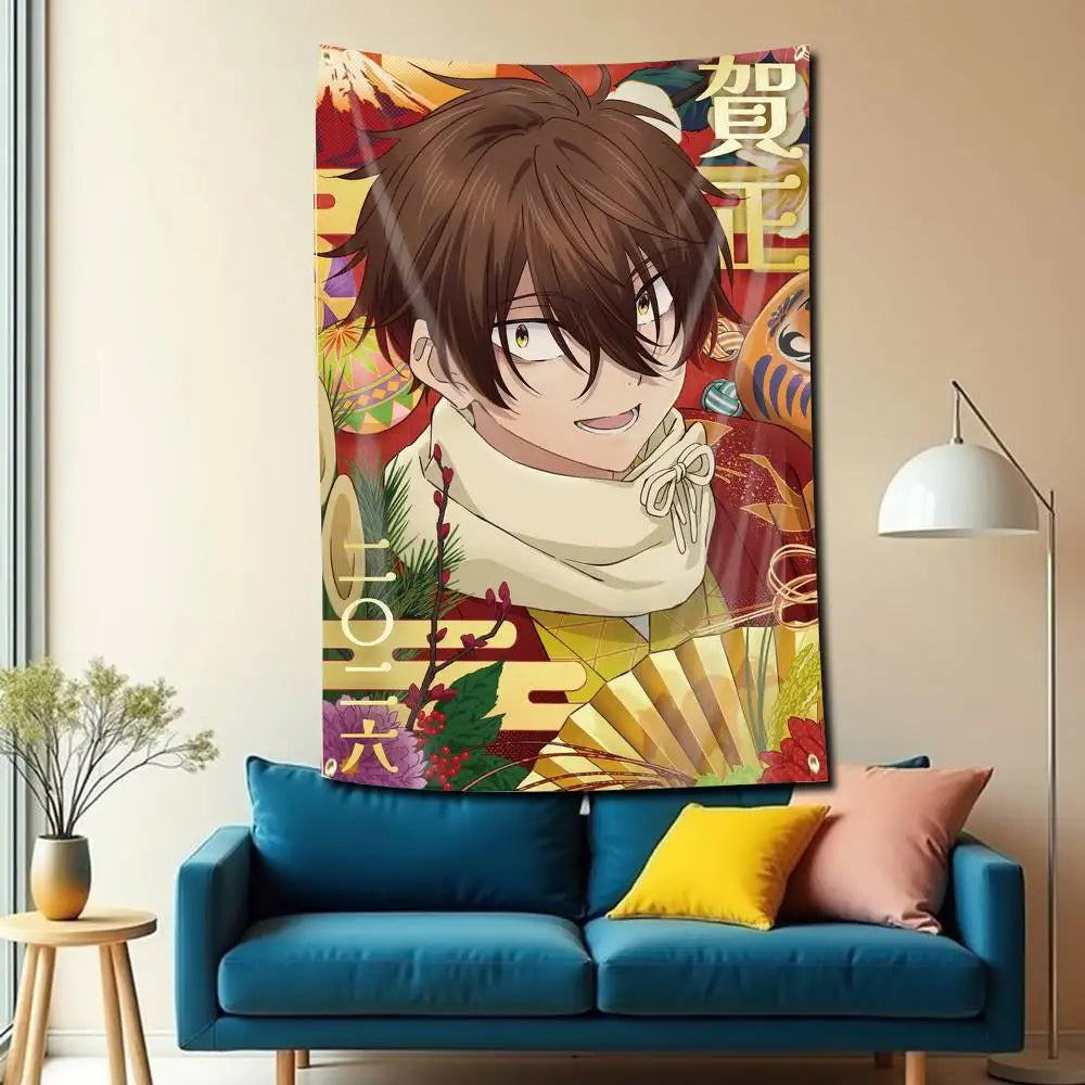 Sparks of Tomorrow Anime Kihachi Sakamoto Japanese Festival Tapestry