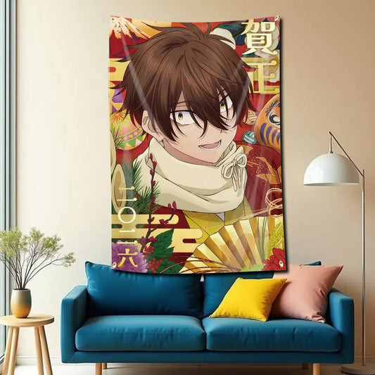 Sparks of Tomorrow Anime Kihachi Sakamoto Japanese Festival Tapestry