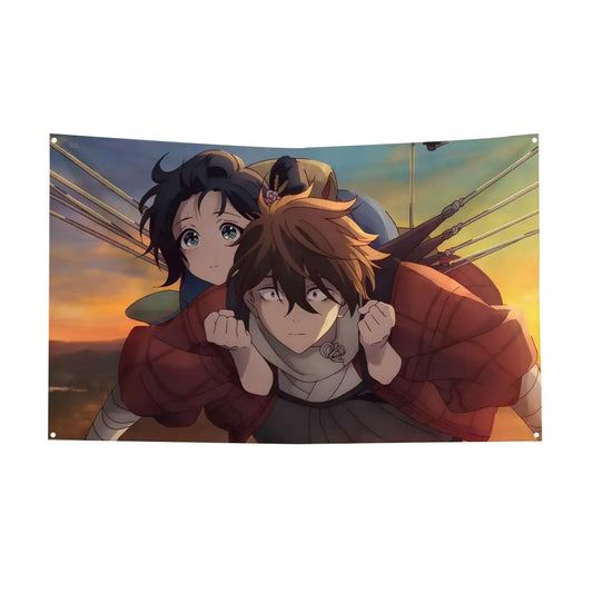 Sparks of Tomorrow Kihachi Sakamoto Carrying Inako Momokawa Sunset Wall Tapestry
