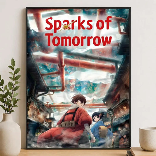 Sparks of Tomorrow Kihachi Sakamoto & Inako Momokawa Industrial City Anime Poster