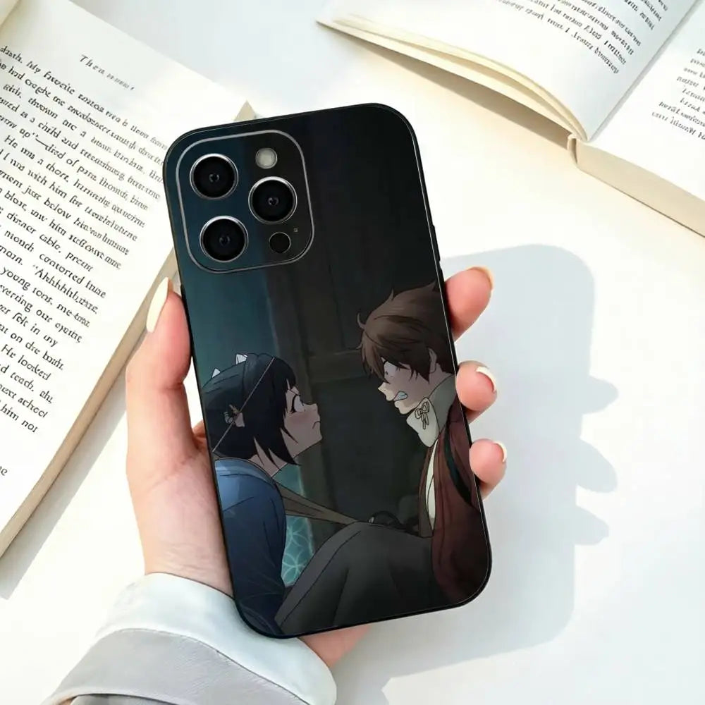 Sparks of Tomorrow Anime Kihachi and Inako Dark Scene iPhone Case
